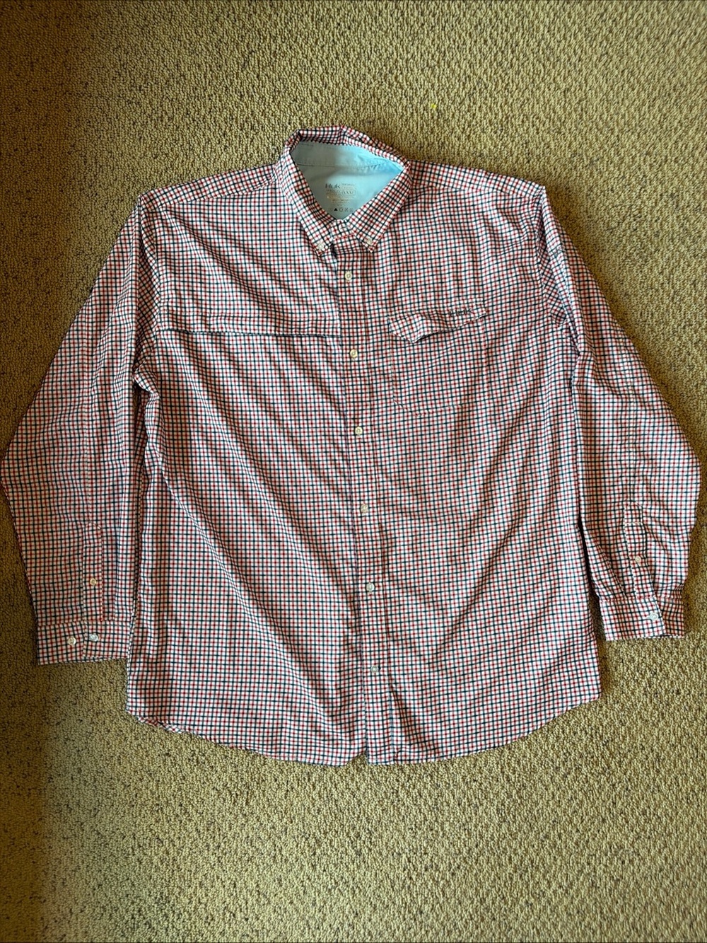 Huk MENS L Performance Fishing Shirt Outdoor Pockets Outdoor Plaid XXXL 3XL